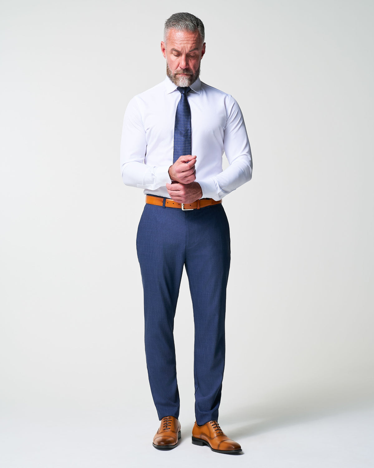 State & Liberty - Athletic Fit Stretch Suit - Heathered Navy
