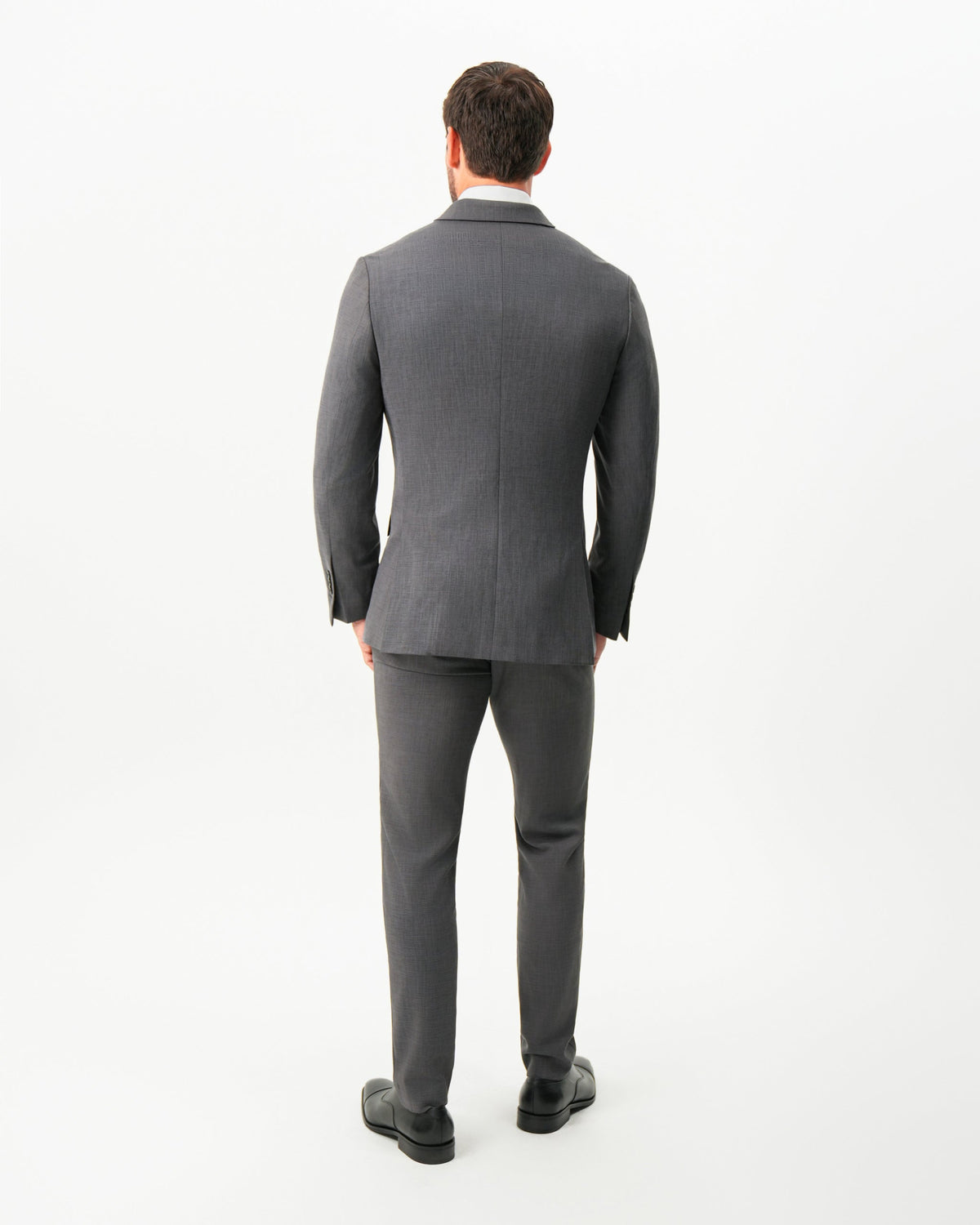 State & Liberty - Athletic Fit Stretch Suit - Dark Grey Crosshatch