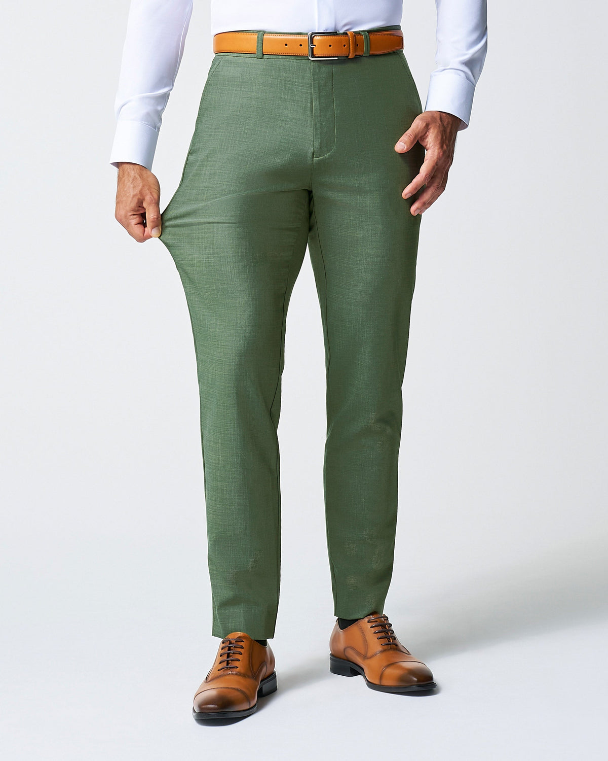State & Liberty - Athletic Fit Stretch Suit - Heathered Forest Green