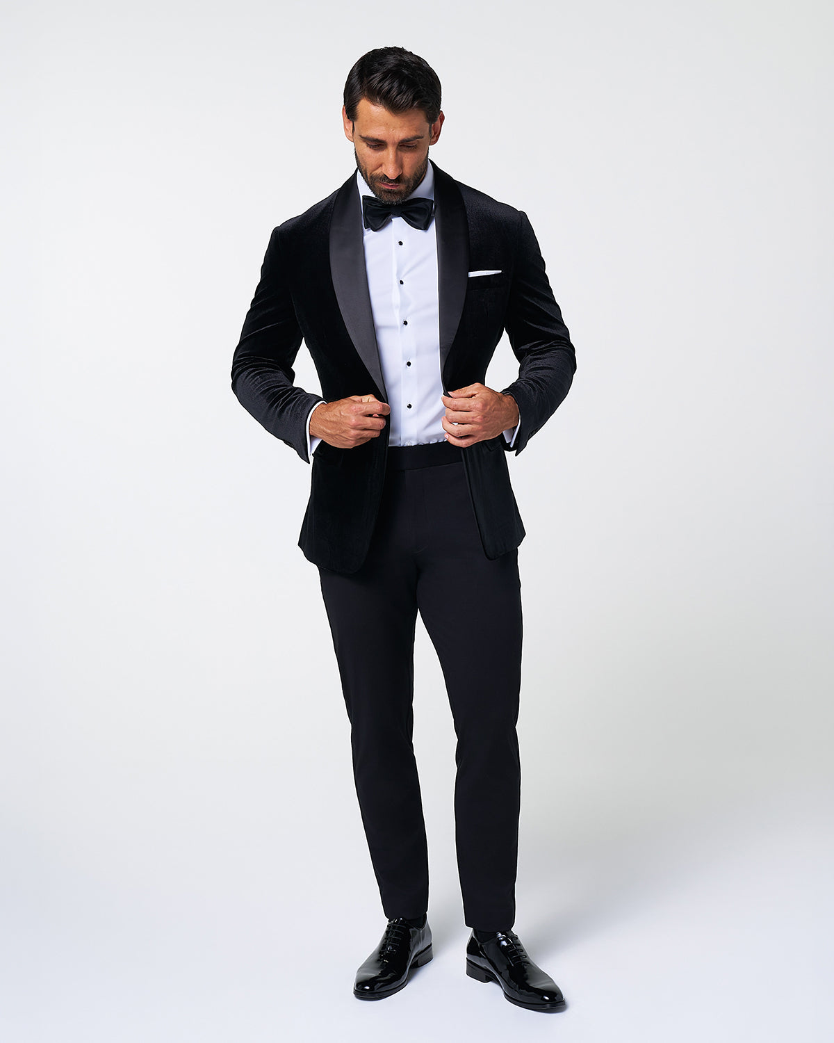 State & Liberty - Athletic Fit Stretch Tuxedo Jacket - Black Velvet