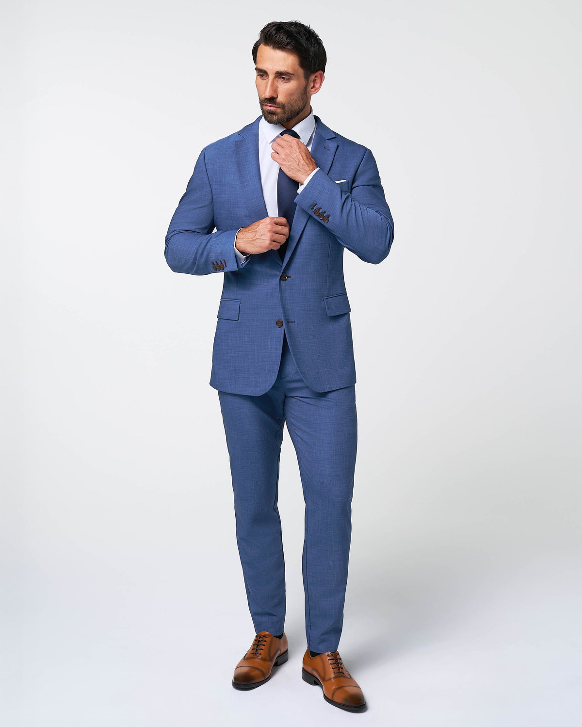 State & Liberty - Athletic Fit Stretch Blazer - Heathered Blue