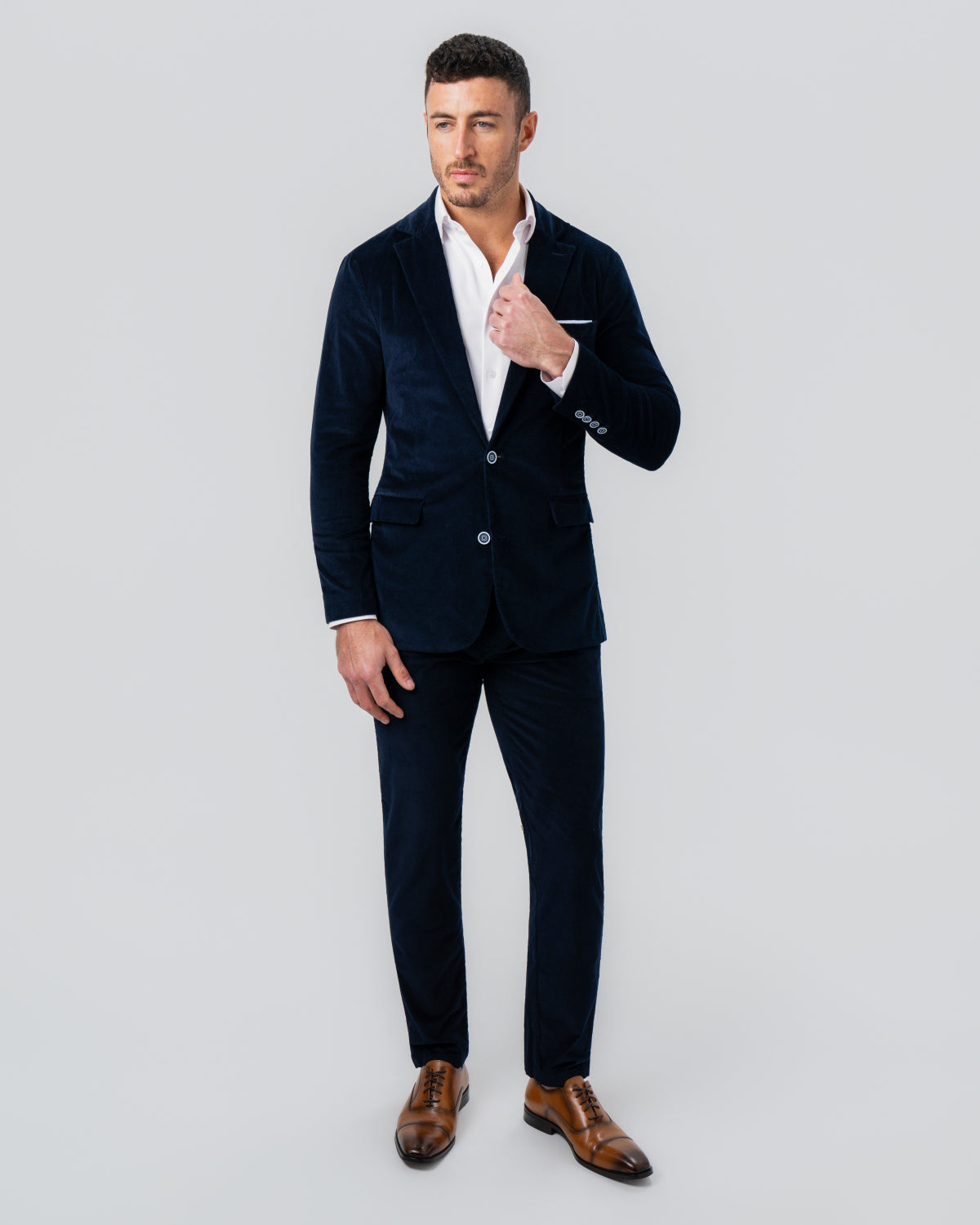 State & Liberty - Unstructured Corduroy Blazer - Dark Navy