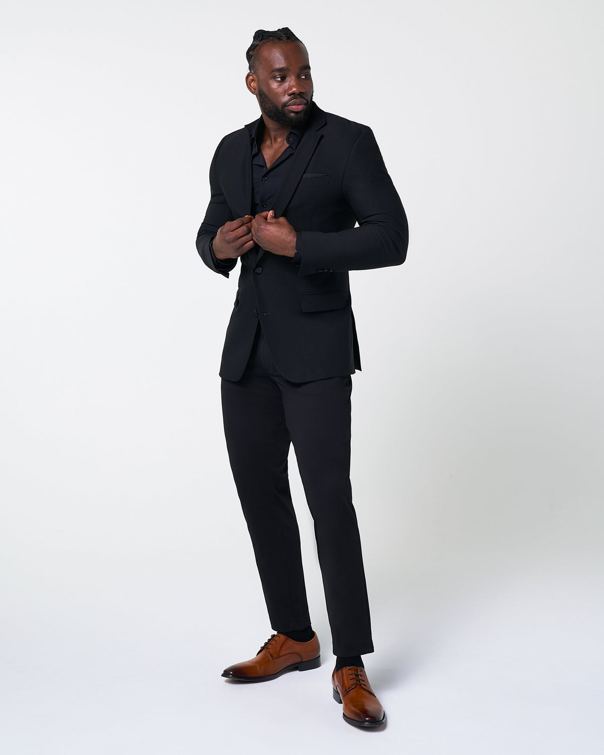 State & Liberty - Athletic Fit Stretch Suit Pants - Black