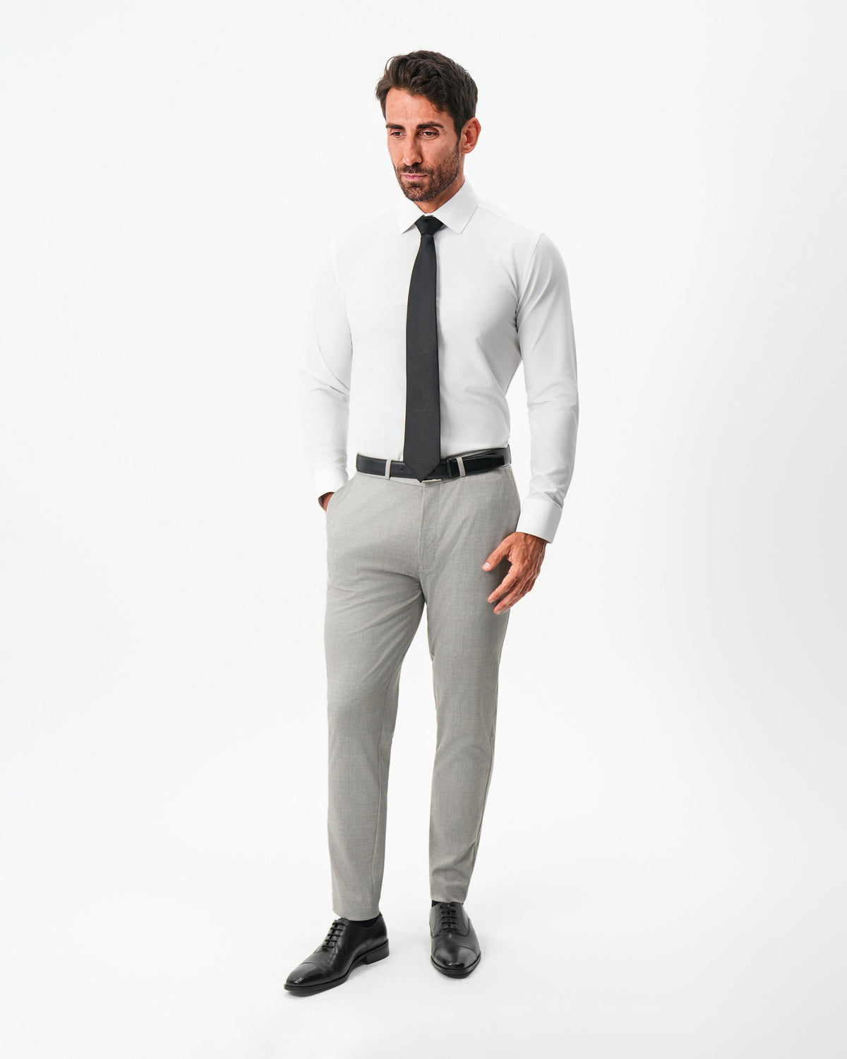 State & Liberty - Athletic Fit Stretch Pants - Stone Crosshatch