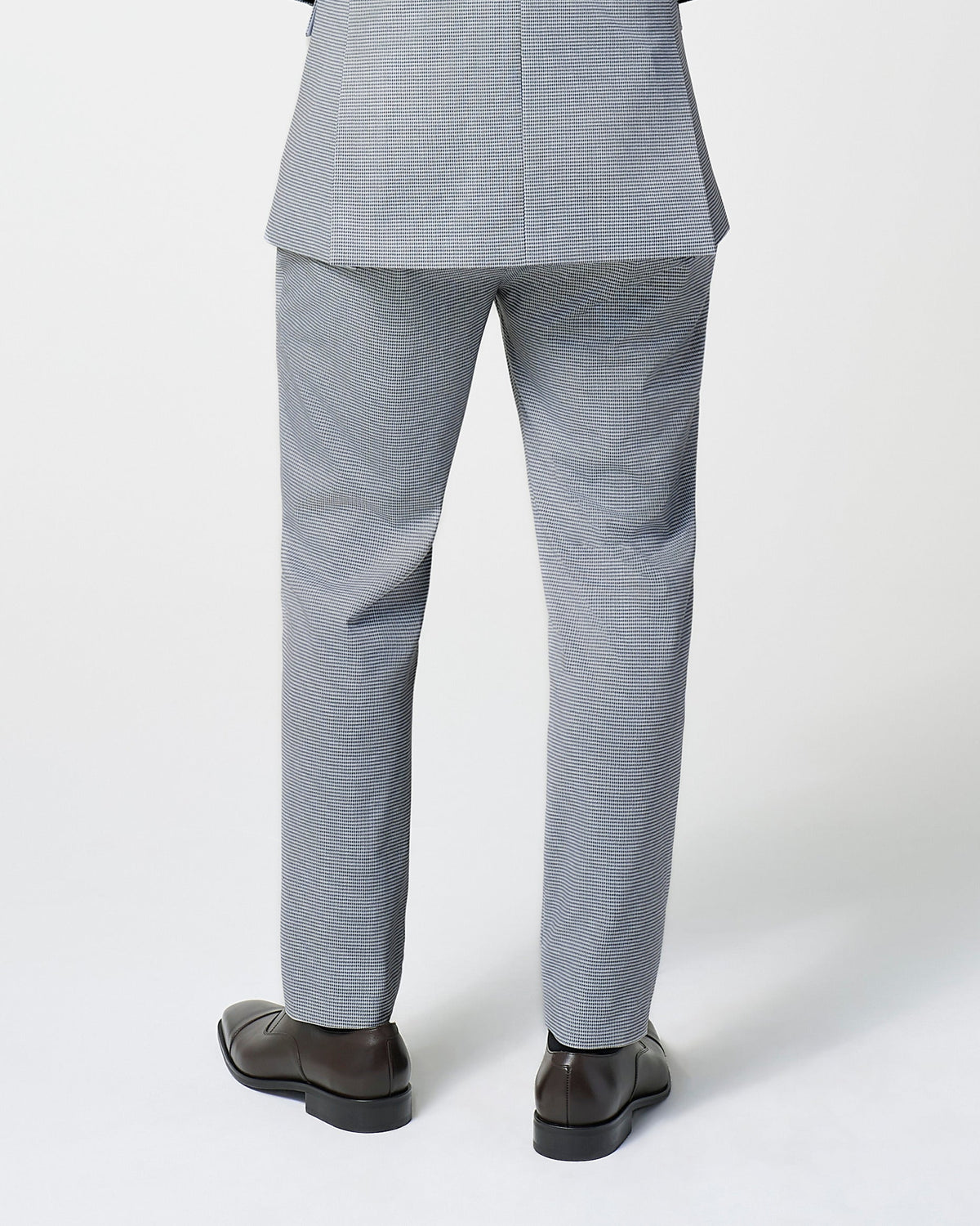 State & Liberty - Athletic Fit Stretch Suit Pants - Slate Grey Houndstooth