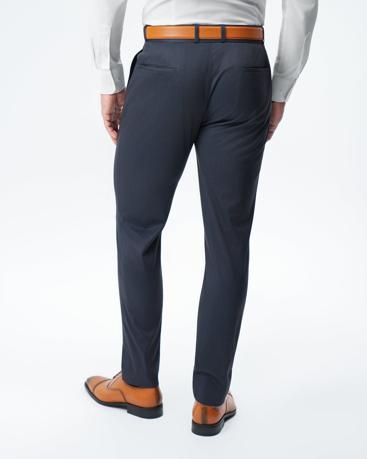 State & Liberty - Athletic Fit Stretch Suit Pants - Navy & Black Mini Houndstooth