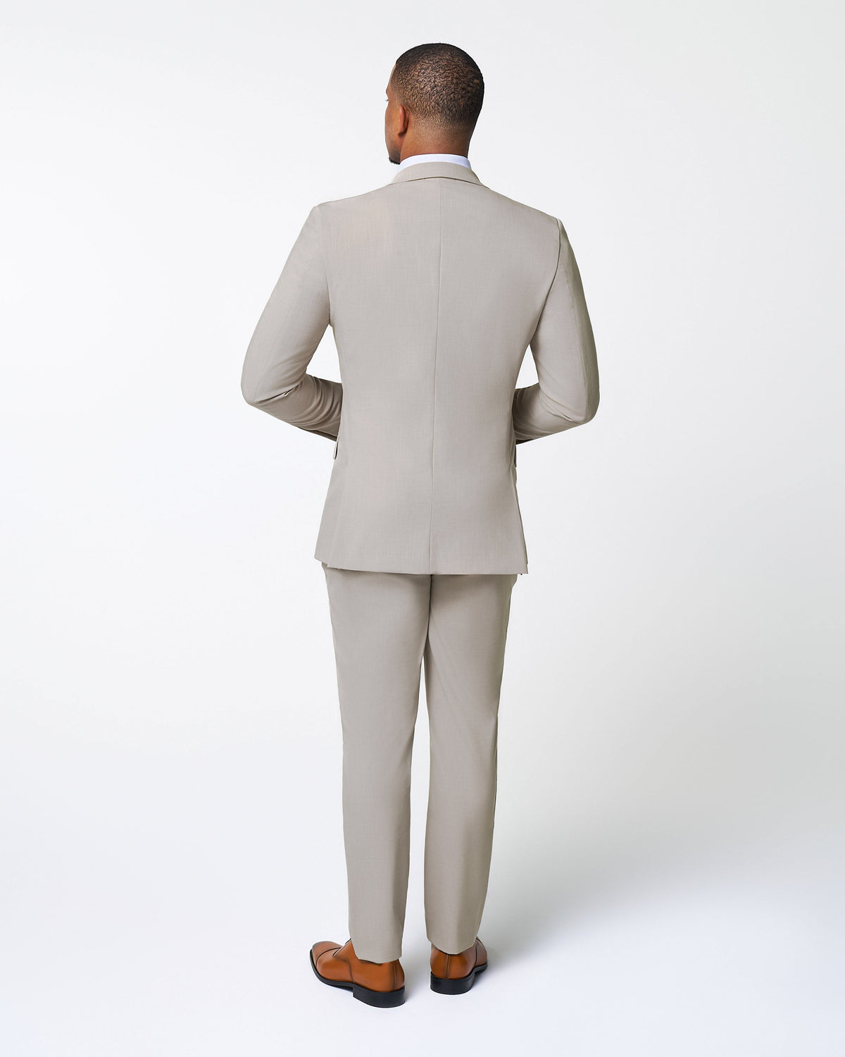 State & Liberty - Athletic Fit Stretch Suit Pants - Heathered Stone