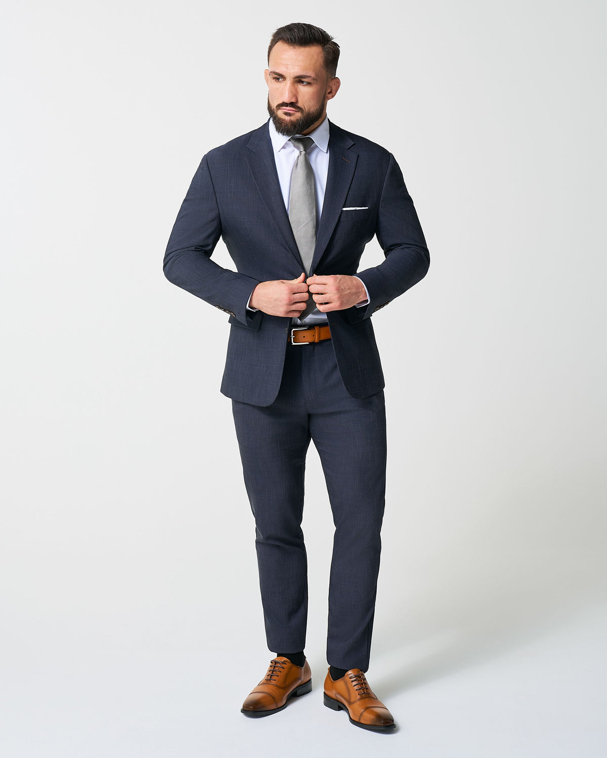 State & Liberty - Athletic Fit Stretch Suit Pants - Heathered Midnight Navy