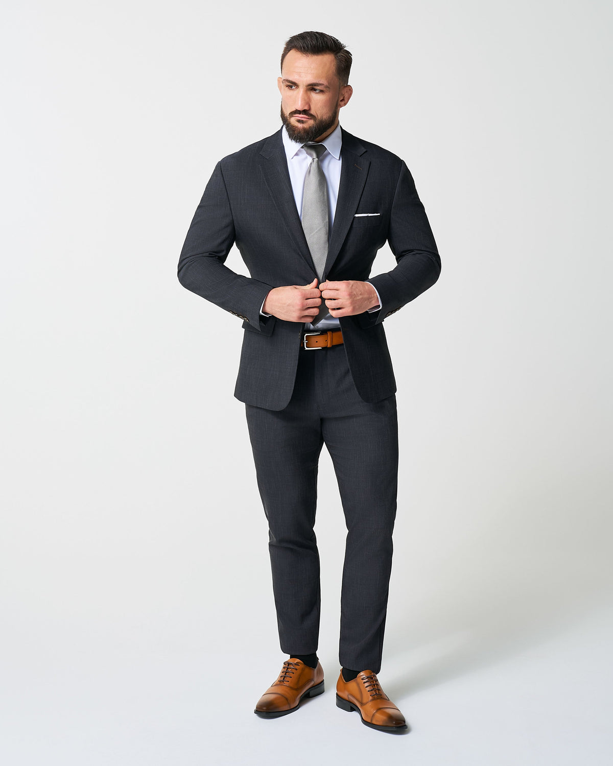 State & Liberty - Athletic Fit Stretch Blazer - Heathered Midnight Navy