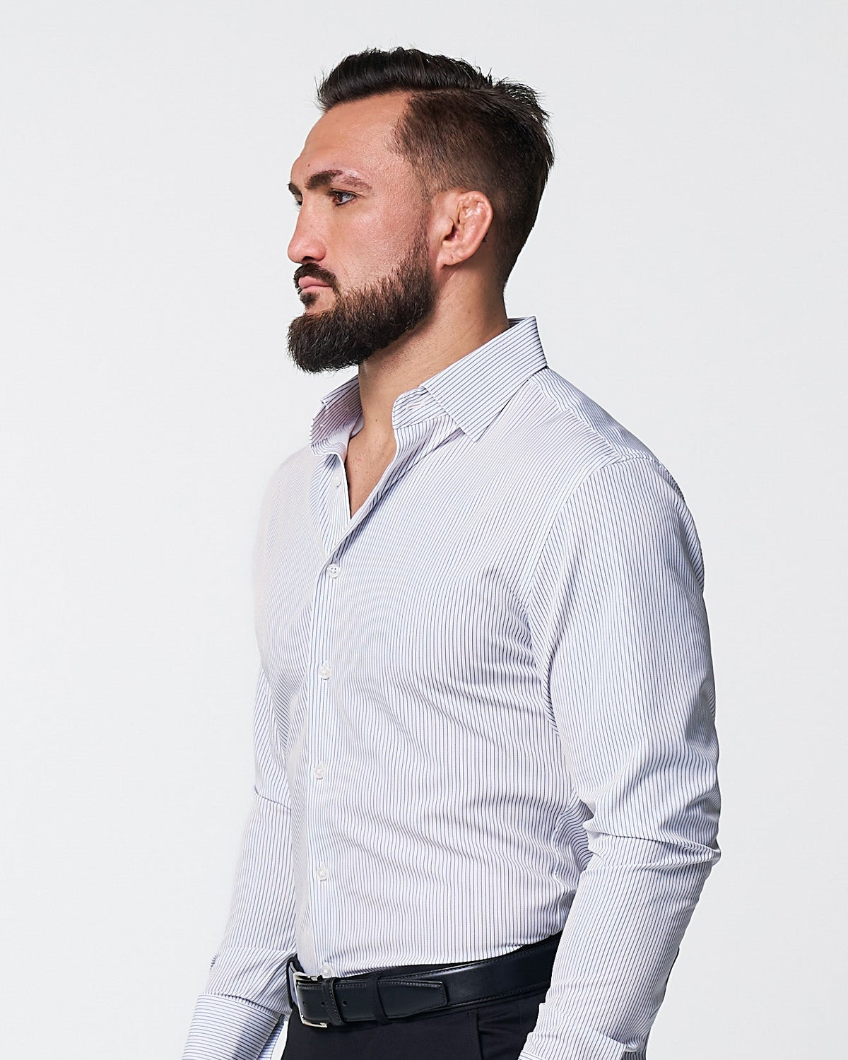 State & Liberty - "The Wylder" Charcoal Chalked Pinstripe