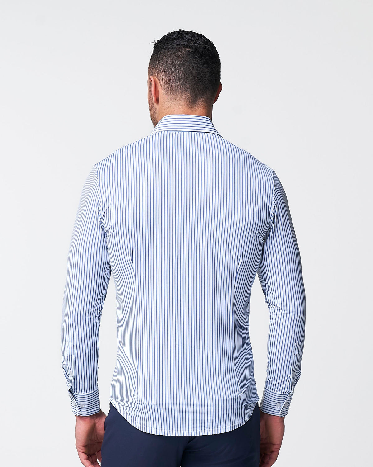 State & Liberty - "The Wilfred" Sport Shirt - Blue & White Striped