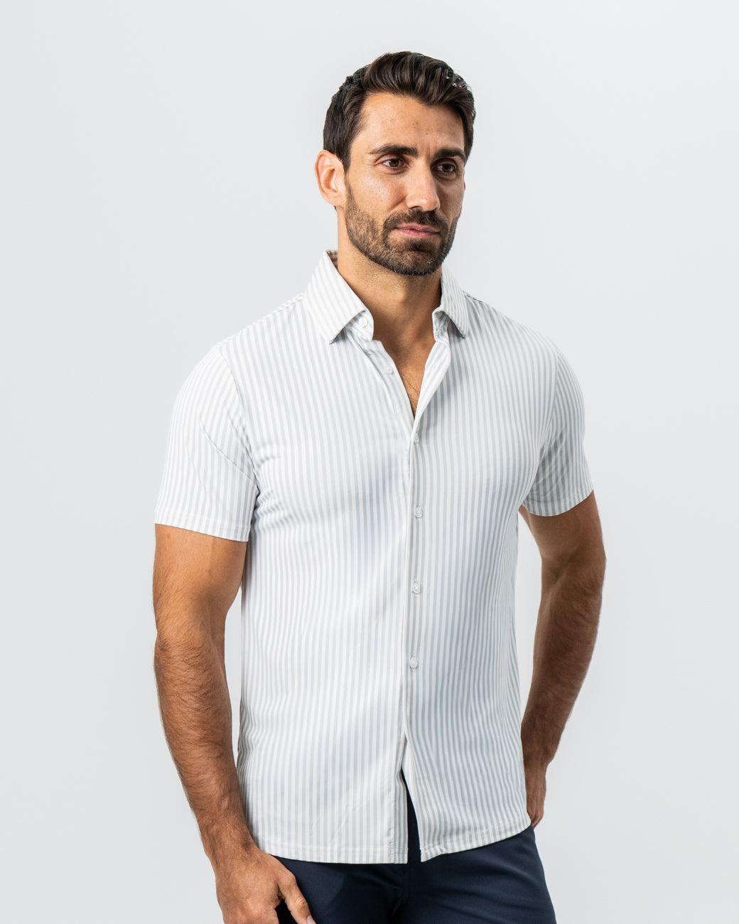 State & Liberty - "The Anchor" Light Grey Bengal Stripe