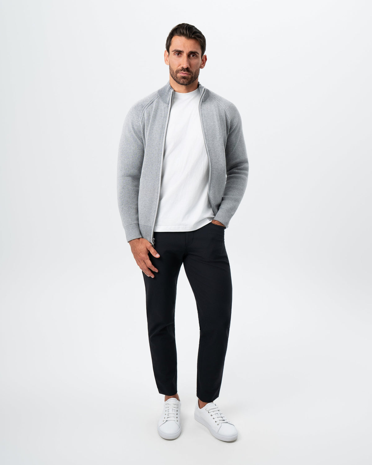 State & Liberty - Mid-Weight Sweater Bomber - Grey