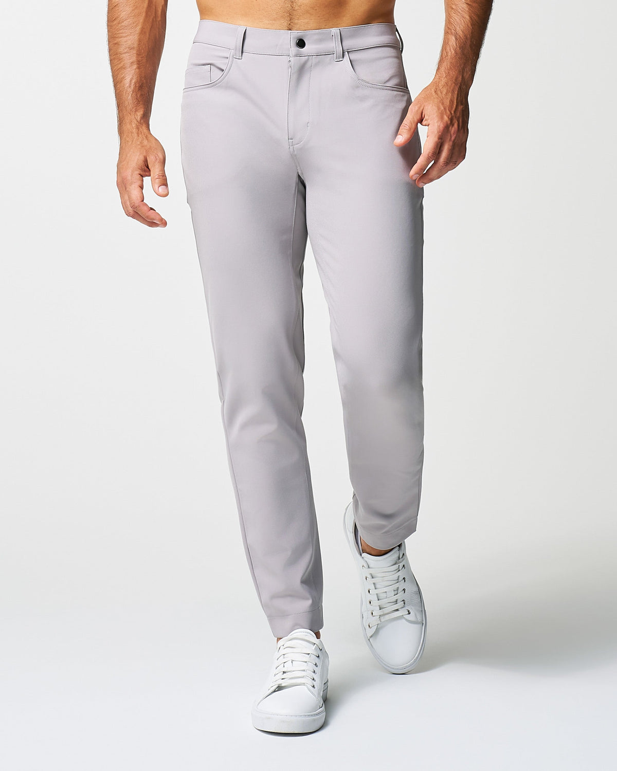 State & Liberty - Athletic Fit Stretch Tech Chino - Light Grey