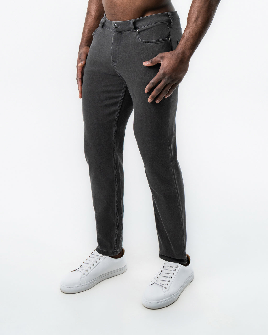 State & Liberty - Athletic Fit Stretch Jeans - Charcoal