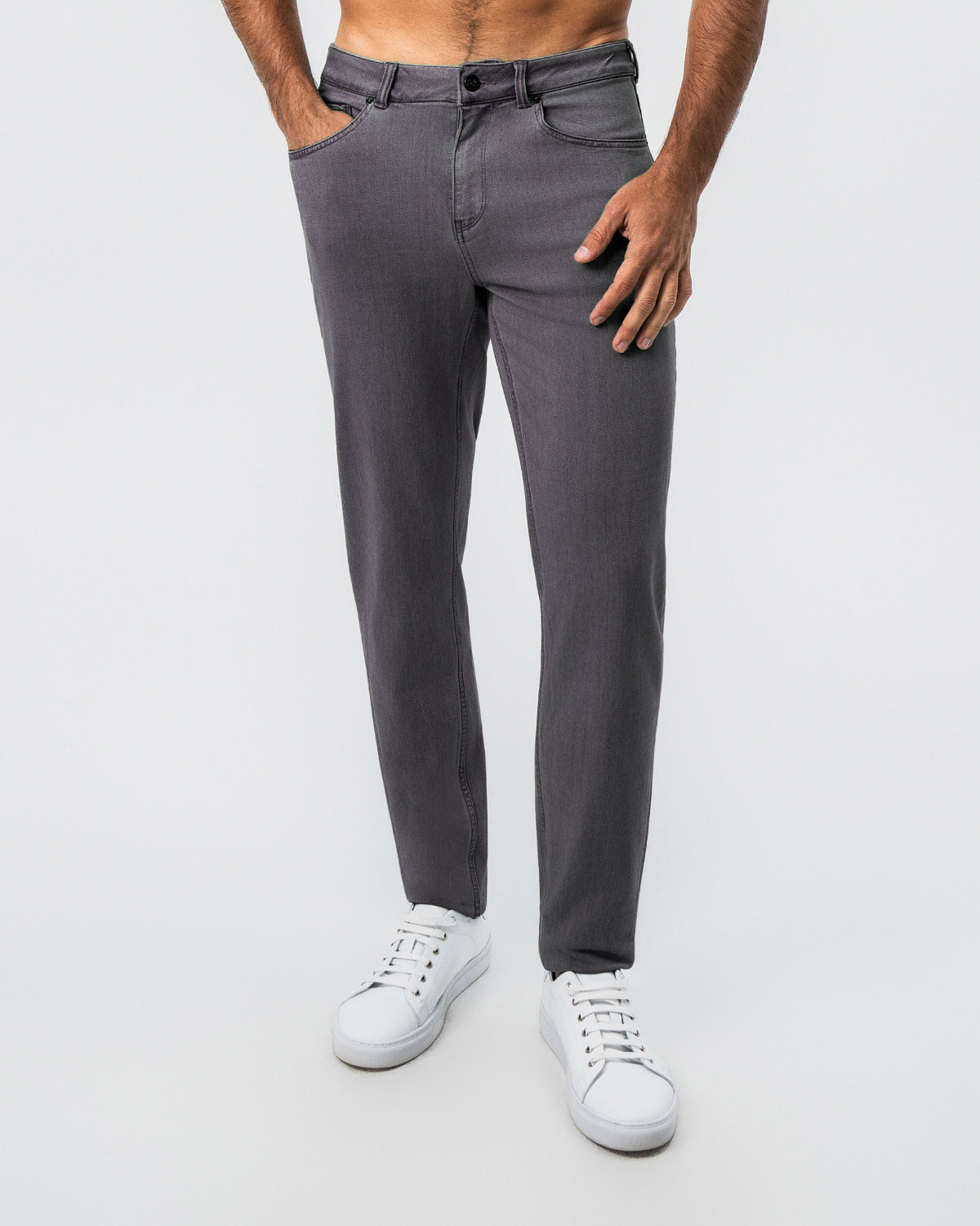 State & Liberty - Athletic Fit Stretch Jeans - Slate Grey