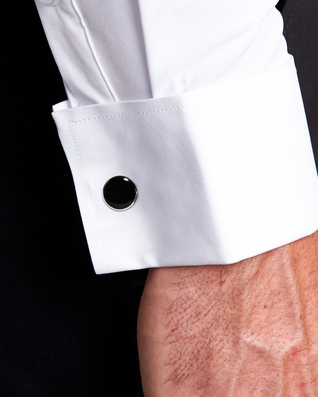 State & Liberty - Black Circle Cuff Links
