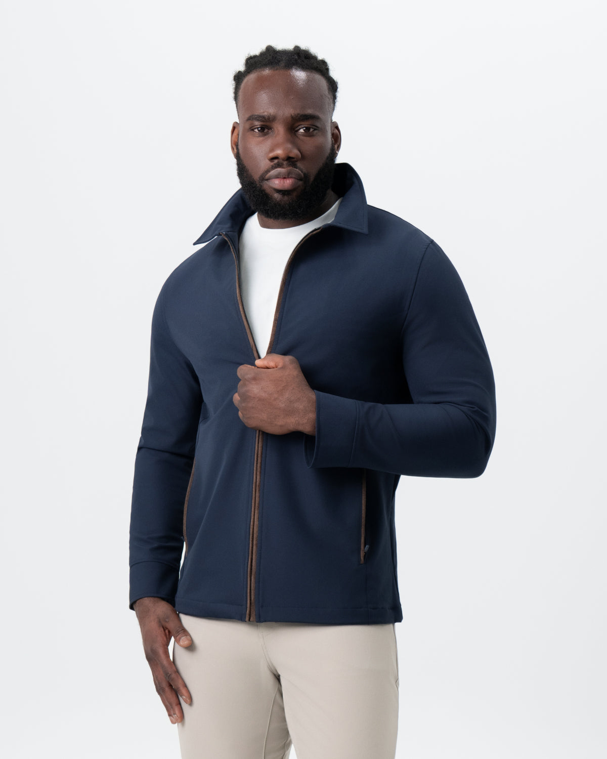 State & Liberty - Collared Zip Jacket - Navy