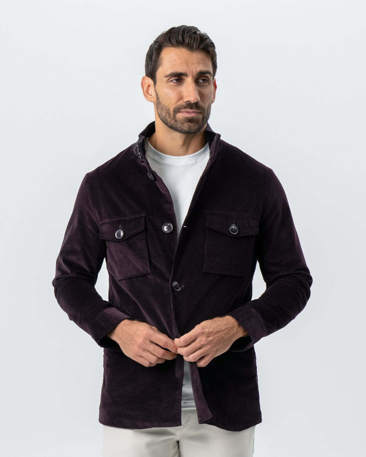 State & Liberty - Corduroy Field Jacket - Dark Burgundy