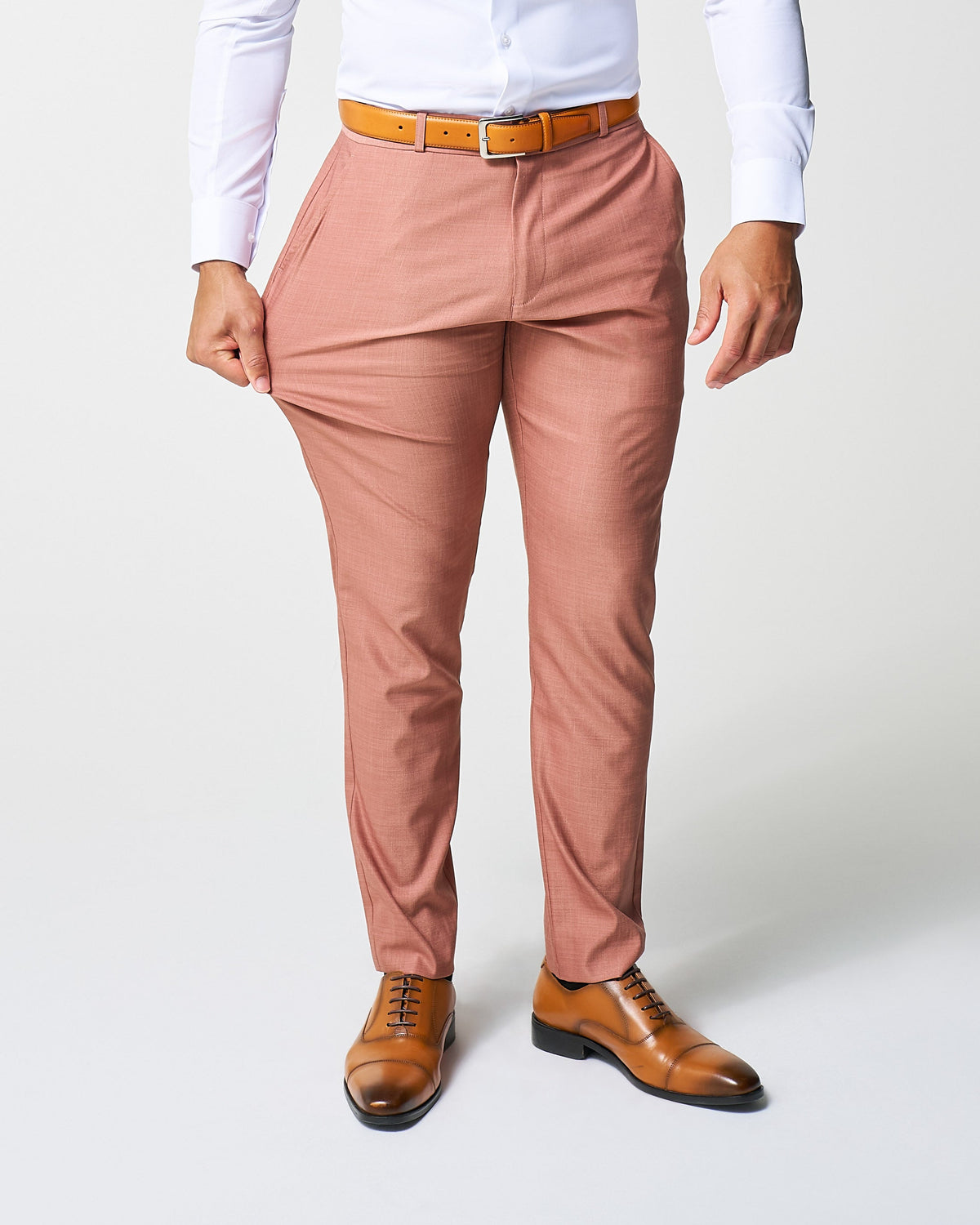 State & Liberty - Athletic Fit Stretch Suit - Heathered Salmon