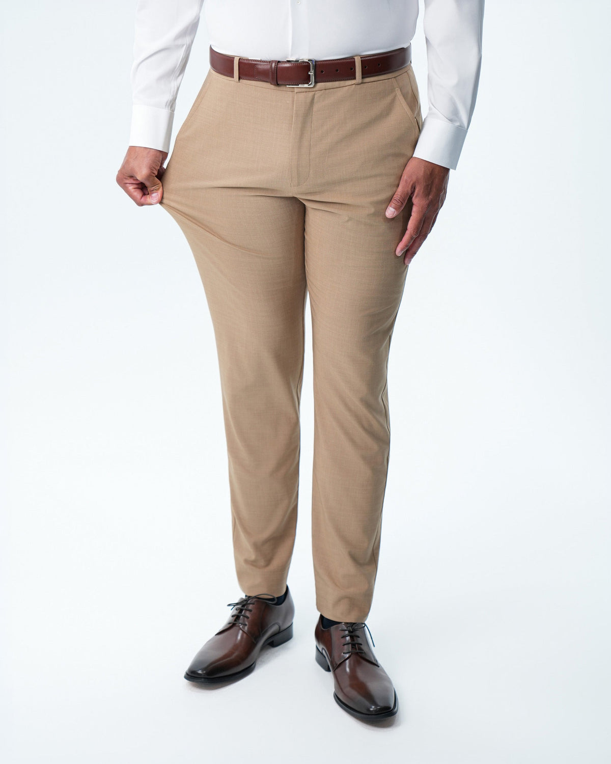 State & Liberty - Athletic Fit Stretch Suit - Heathered Sand