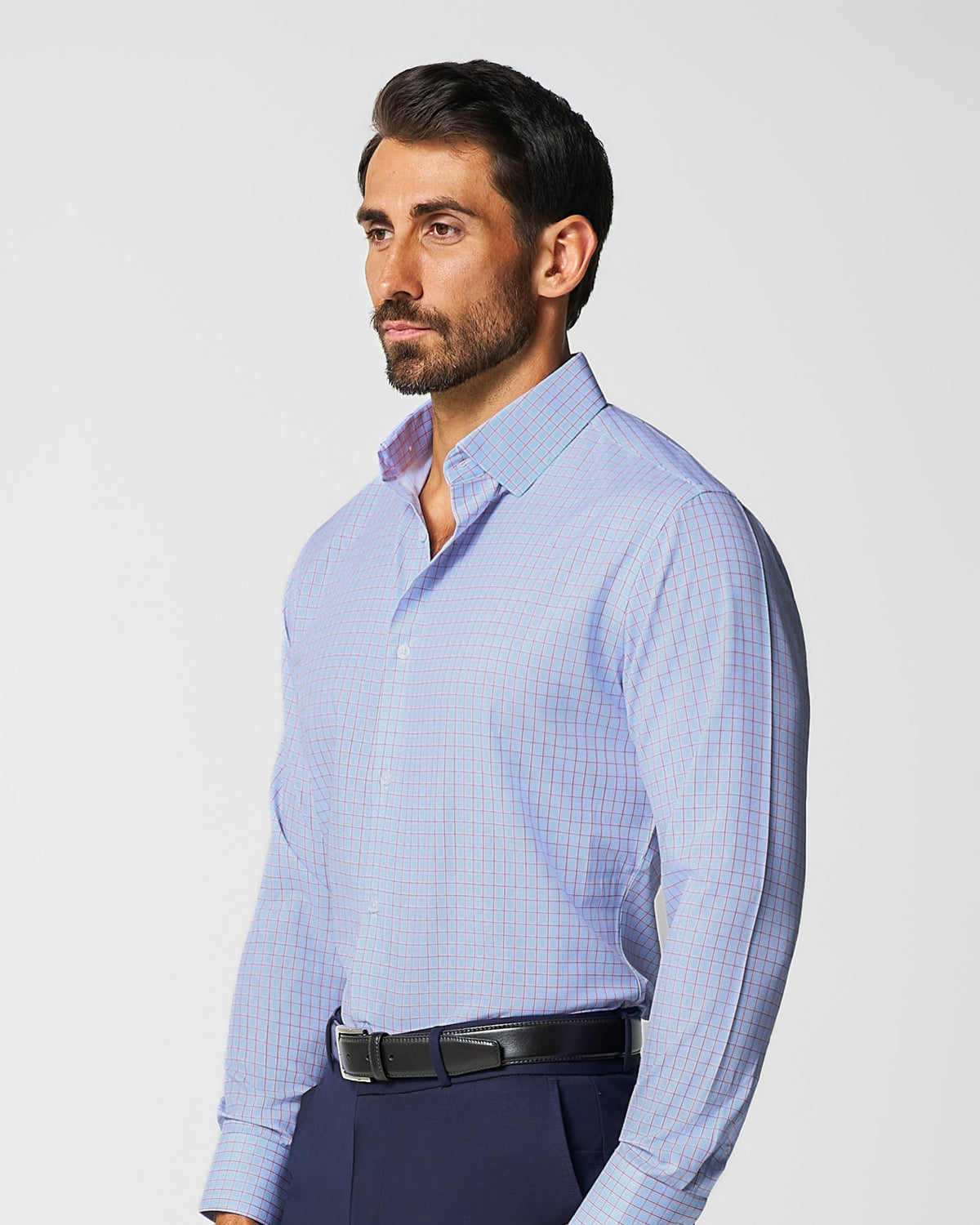 State & Liberty - "The Weston" Light Blue, Pink & Black Plaid