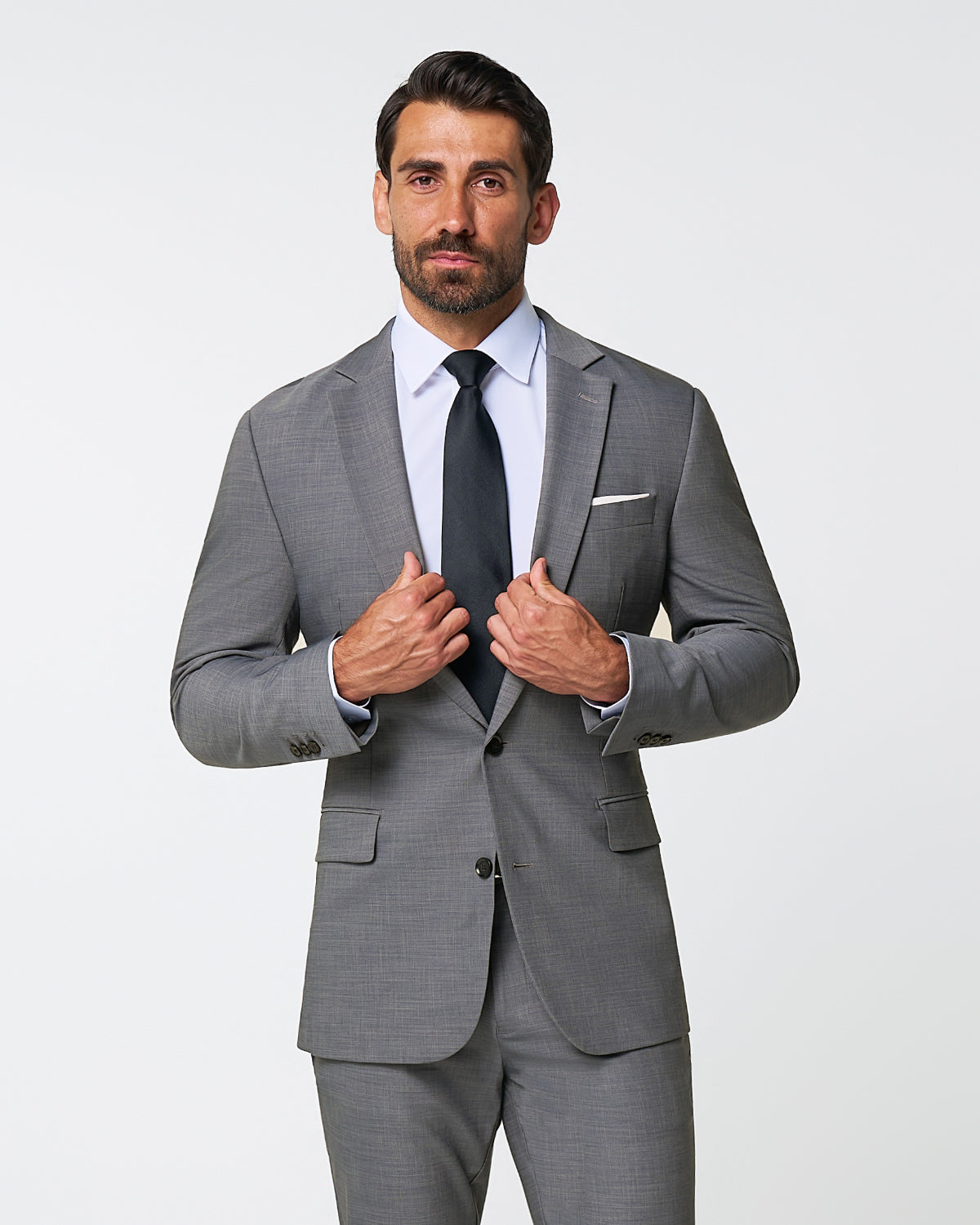 State & Liberty - Athletic Fit Stretch Suit - Heathered Grey