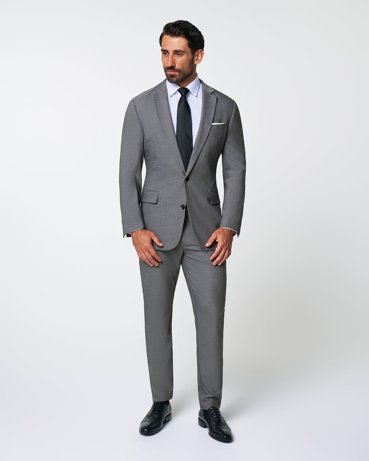 State & Liberty - Athletic Fit Stretch Suit - Heathered Grey