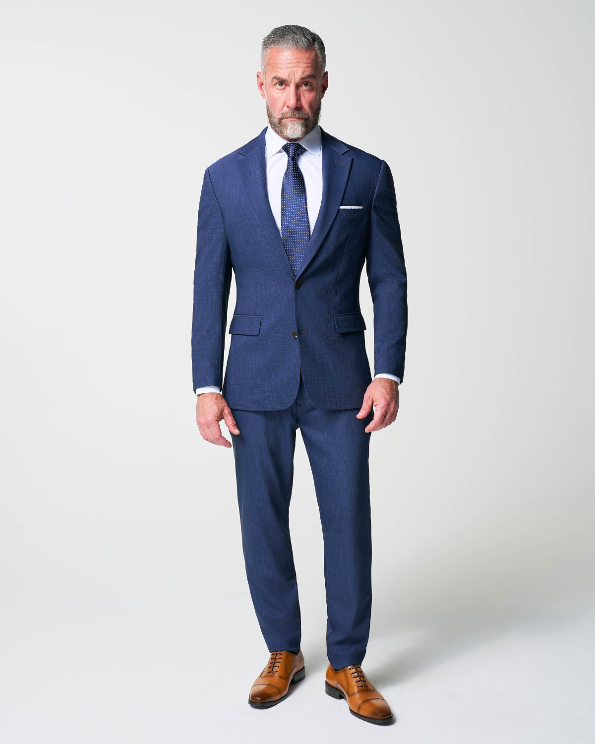 State & Liberty - Athletic Fit Stretch Suit - Heathered Navy