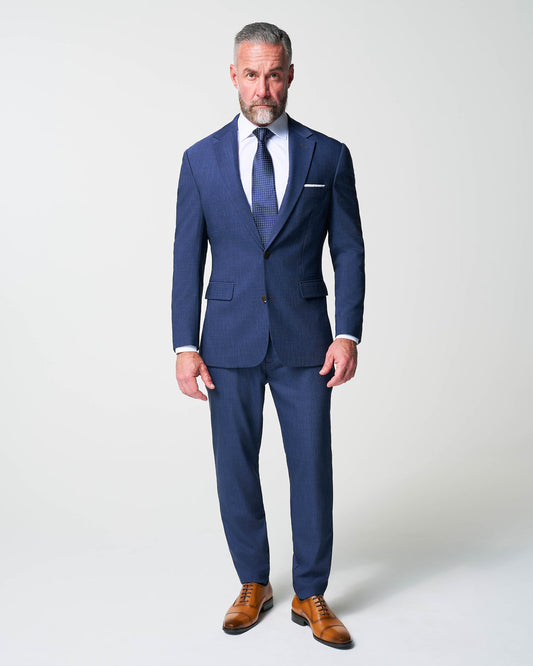 State & Liberty - Athletic Fit Stretch Suit - Heathered Navy