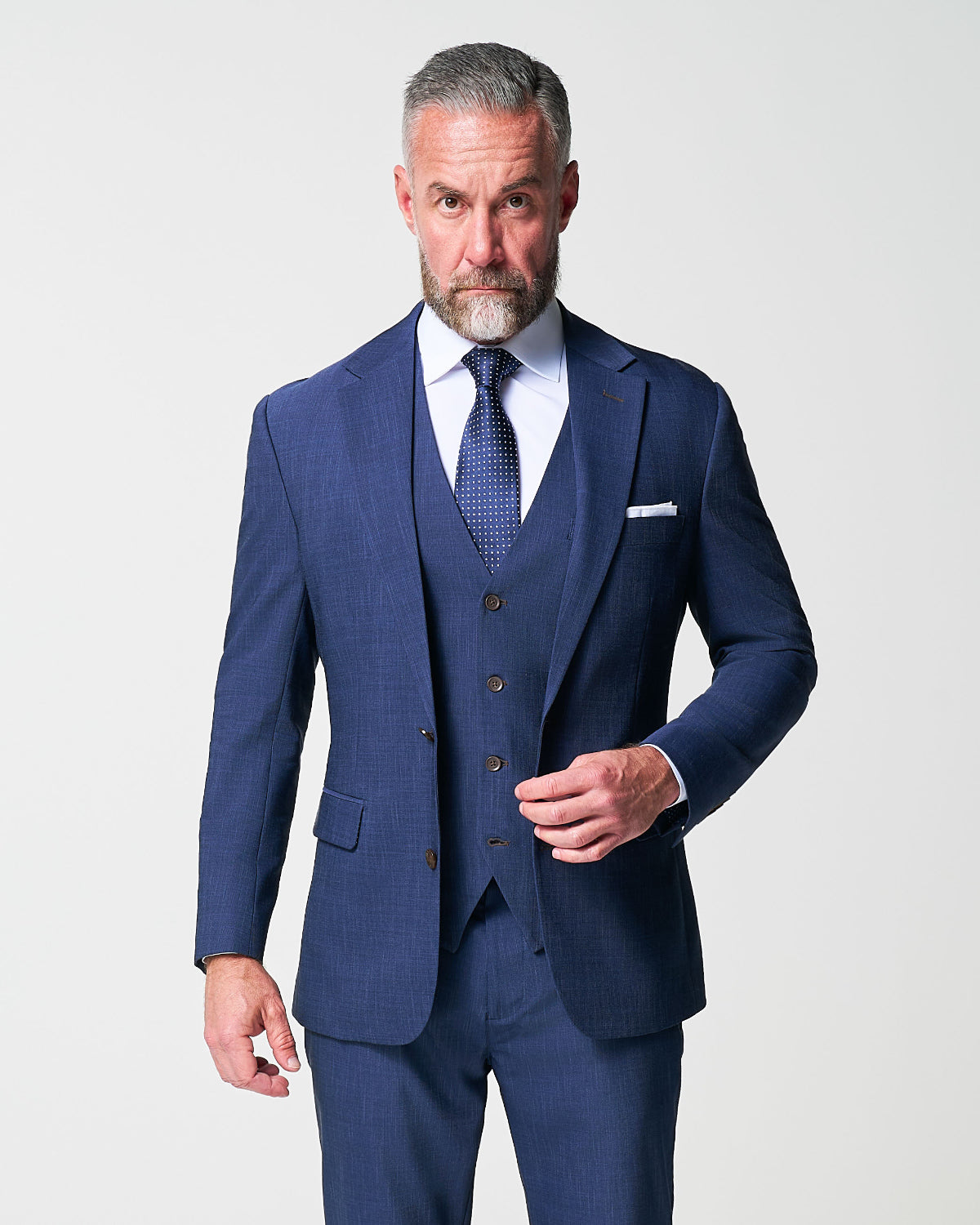 State & Liberty - Athletic Fit Stretch Suit - Heathered Navy
