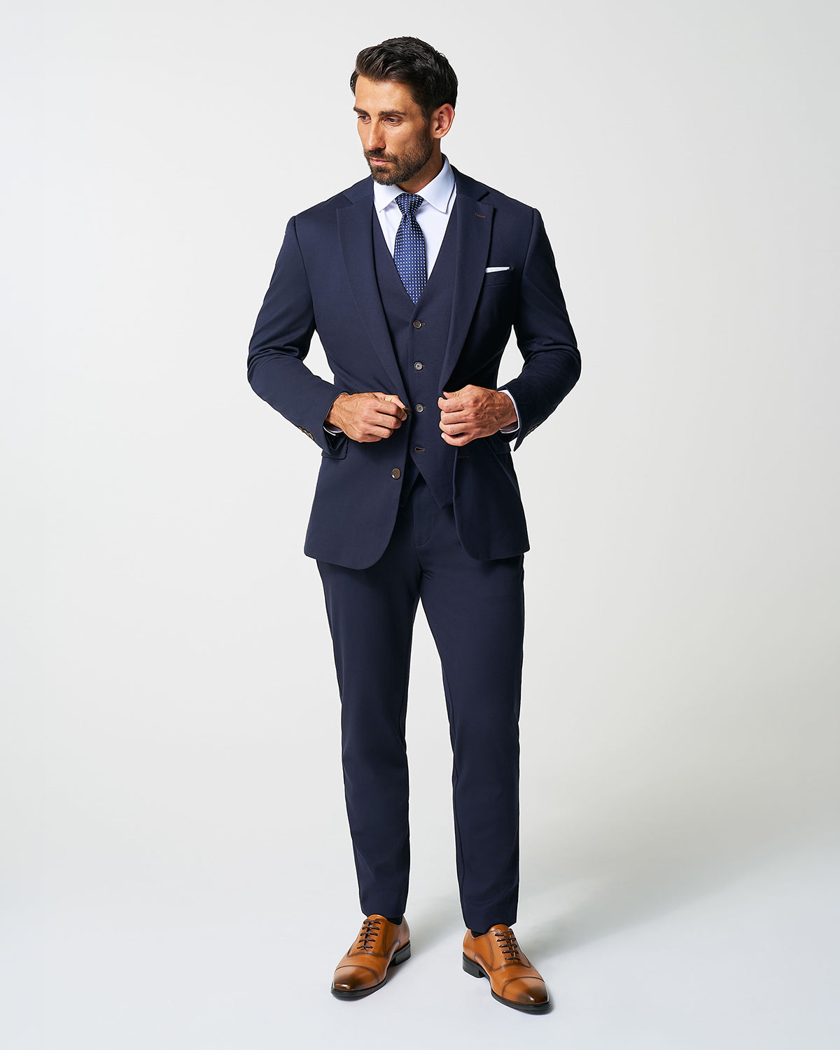 State & Liberty - Athletic Fit Stretch Suit - Navy