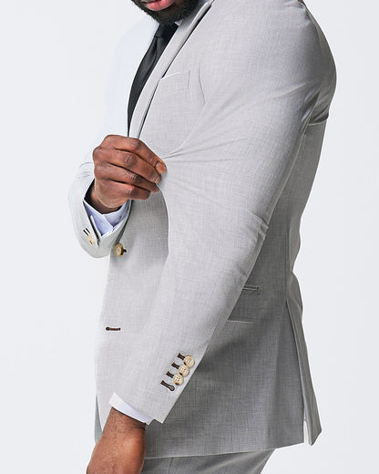 State & Liberty - Athletic Fit Stretch Suit - Lightweight Heathered Light Grey