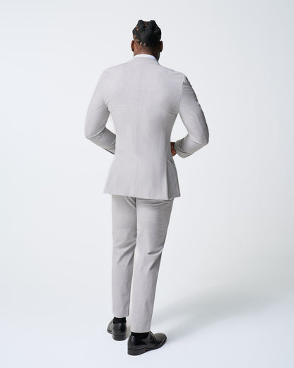 State & Liberty - Athletic Fit Stretch Suit - Lightweight Heathered Light Grey