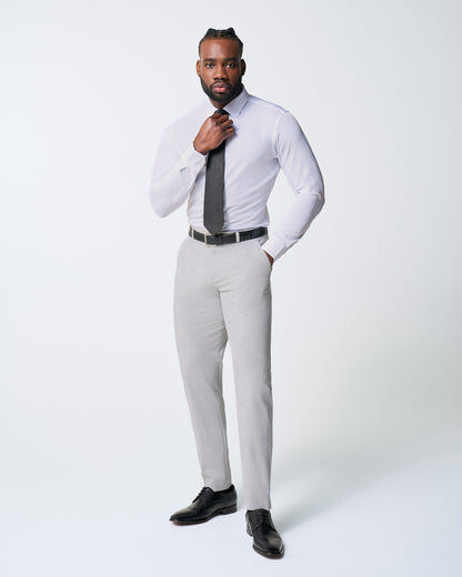 State & Liberty - Athletic Fit Stretch Suit - Lightweight Heathered Light Grey