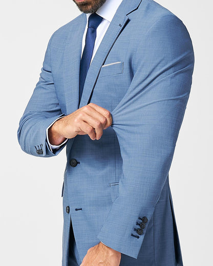 State & Liberty - Athletic Fit Stretch Suit - Heathered Light Blue