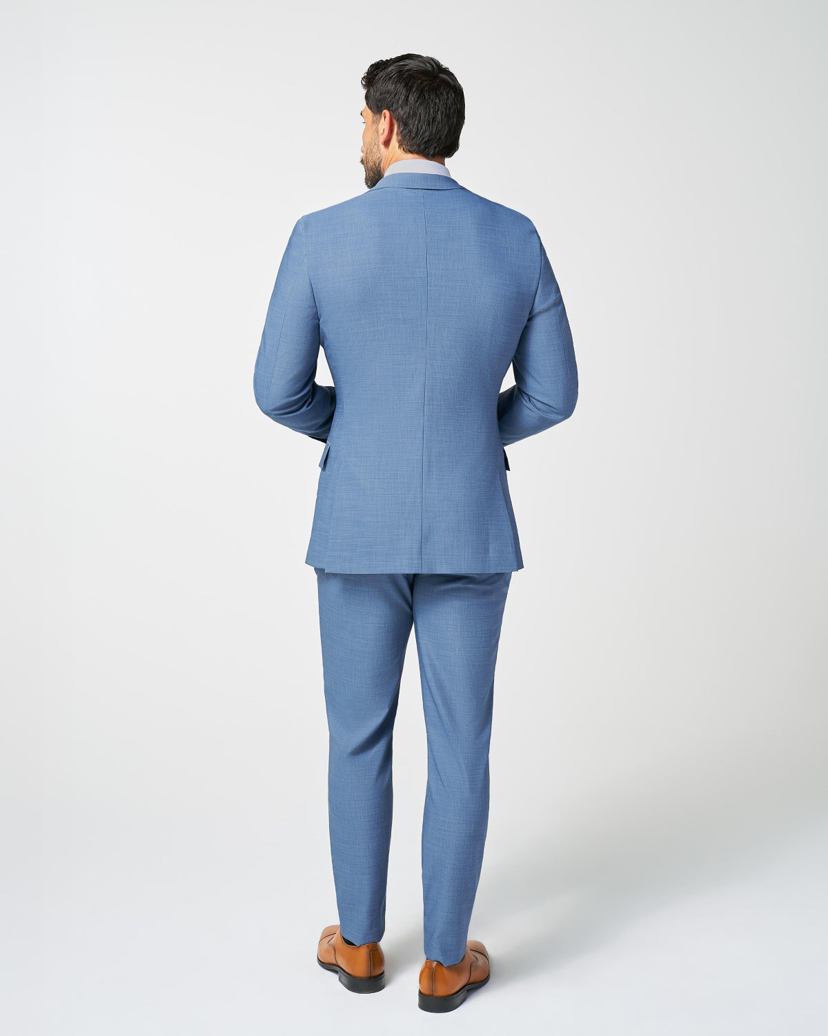 State & Liberty - Athletic Fit Stretch Suit - Heathered Light Blue