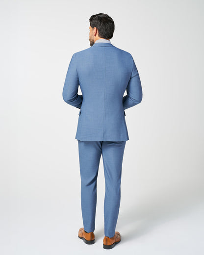 State & Liberty - Athletic Fit Stretch Suit - Heathered Light Blue