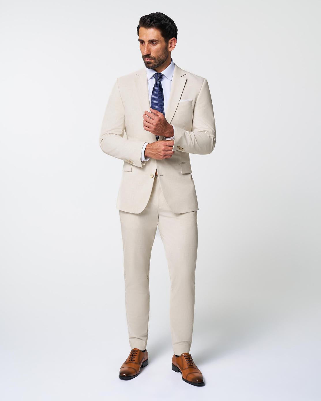 State & Liberty - Athletic Fit Stretch Suit - Lightweight Heathered Bamboo