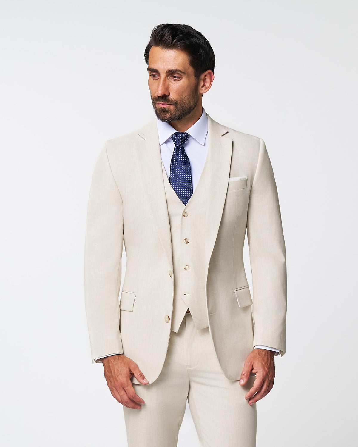 State & Liberty - Athletic Fit Stretch Suit - Lightweight Heathered Bamboo