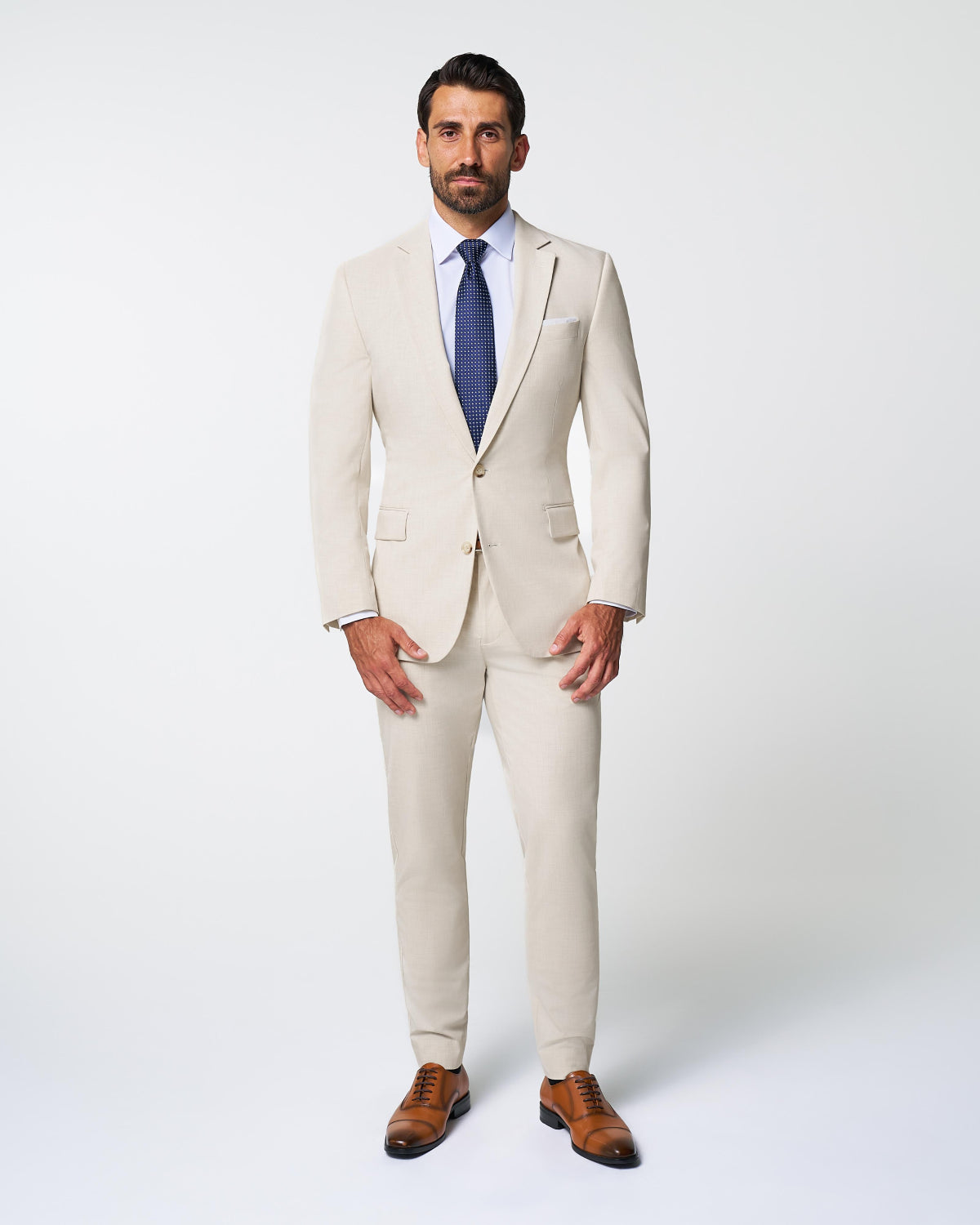 State & Liberty - Athletic Fit Stretch Suit - Lightweight Heathered Bamboo