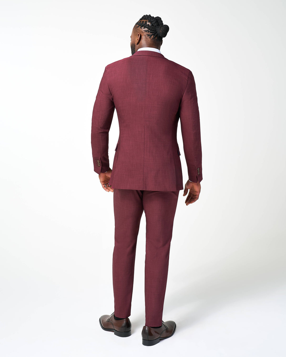 State & Liberty - Athletic Fit Stretch Suit - Heathered Maroon