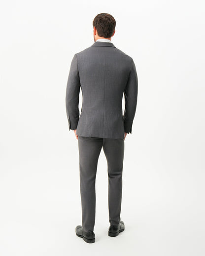State & Liberty - Athletic Fit Stretch Suit - Dark Grey Crosshatch