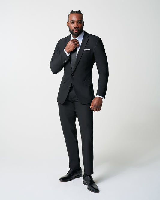 State & Liberty - Athletic Fit Stretch Suit - Heathered Black