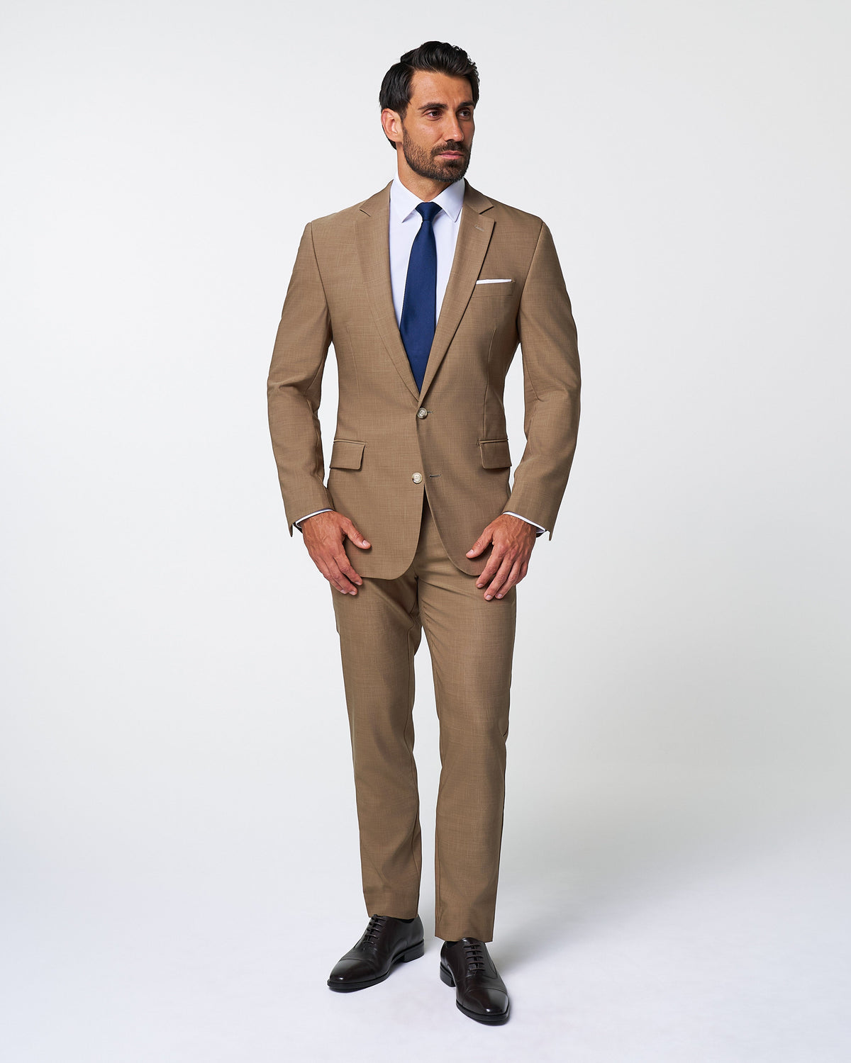 State & Liberty - Athletic Fit Stretch Suit - Heathered Cappuccino