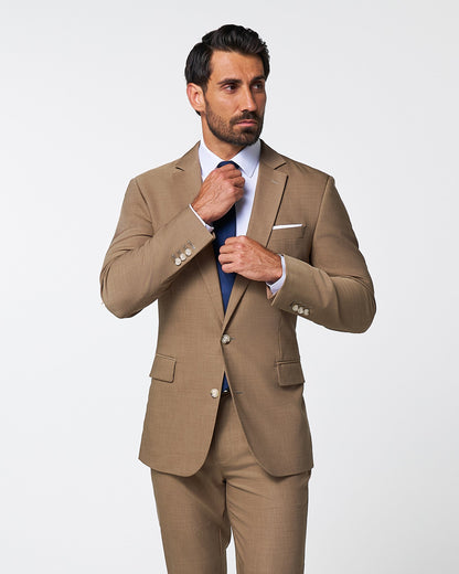 State & Liberty - Athletic Fit Stretch Suit - Heathered Cappuccino