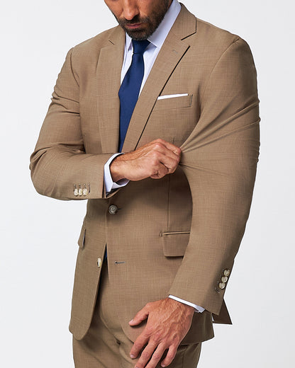 State & Liberty - Athletic Fit Stretch Suit - Heathered Cappuccino