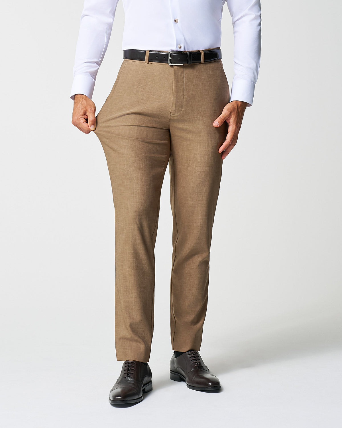 State & Liberty - Athletic Fit Stretch Suit - Heathered Cappuccino