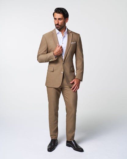 State & Liberty - Athletic Fit Stretch Suit - Heathered Cappuccino