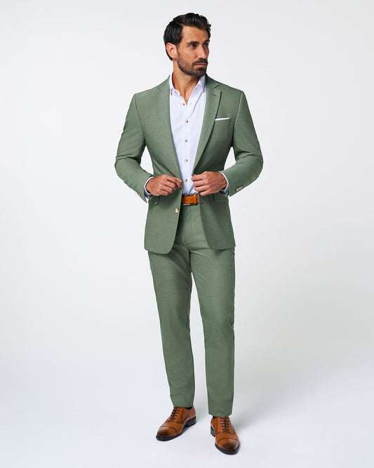 State & Liberty - Athletic Fit Stretch Suit - Heathered Forest Green